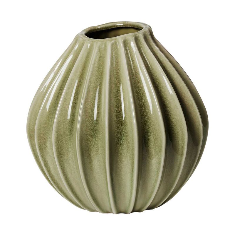 Broste Vase Wide Medium - Glossy Dry Sage image number 0